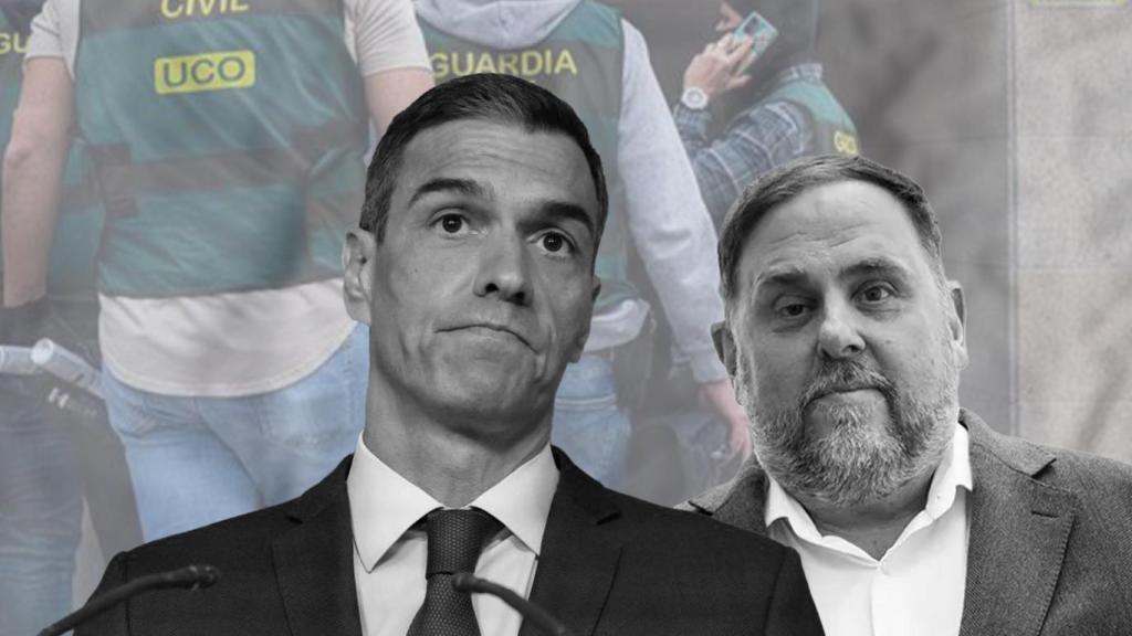 El presidente del Gobierno, Pedro Sánchez, y el presidente de ERC, Oriol Junqueras