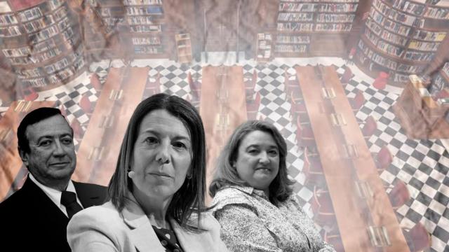 De izquierda a derecha: Joan Ramon Ramos, Cristina Vallejo y Vanessa González, candidatos a decano del ICAB