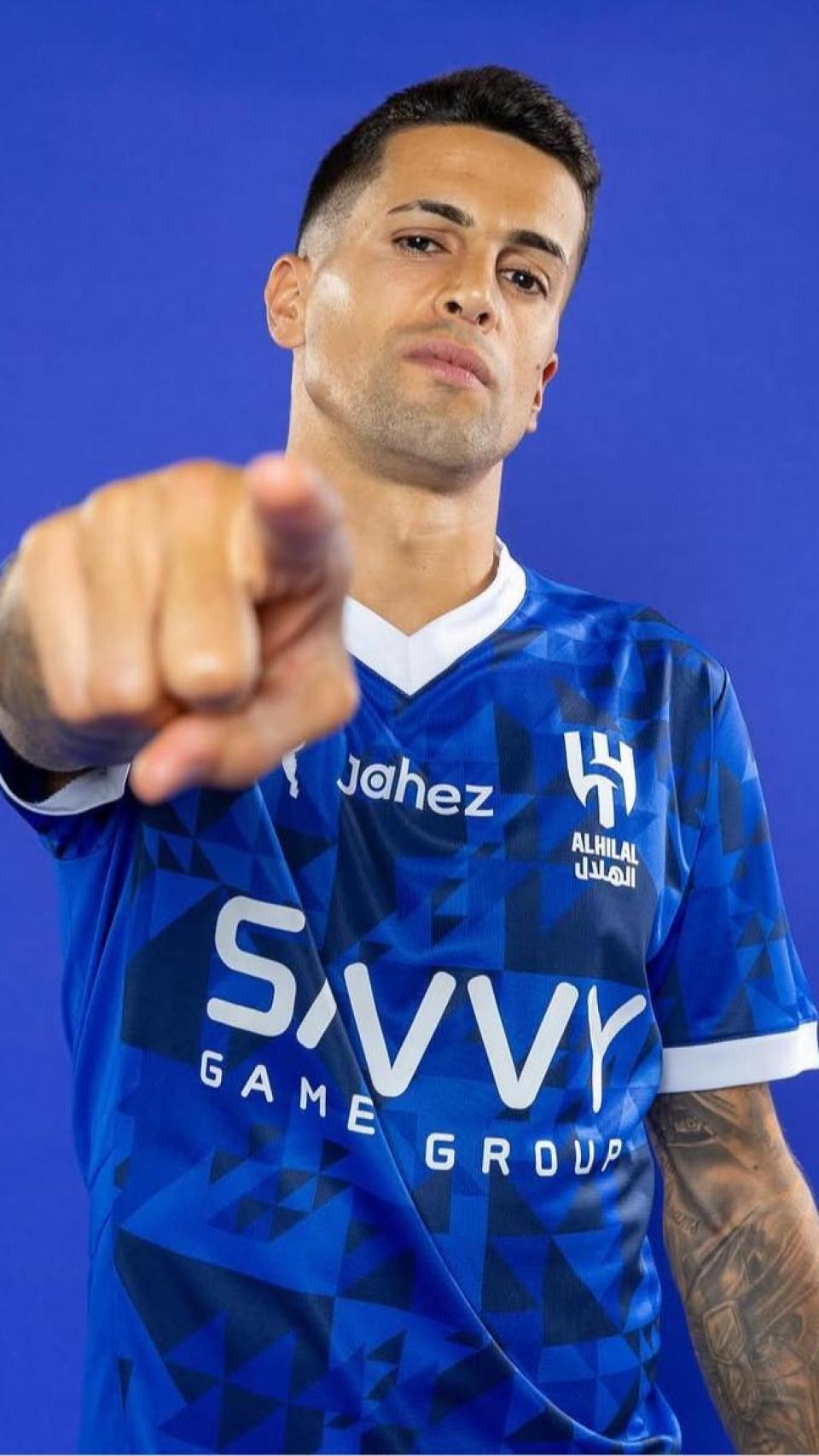 Joao Cancelo en la seva presentació amb l'Al Hilal