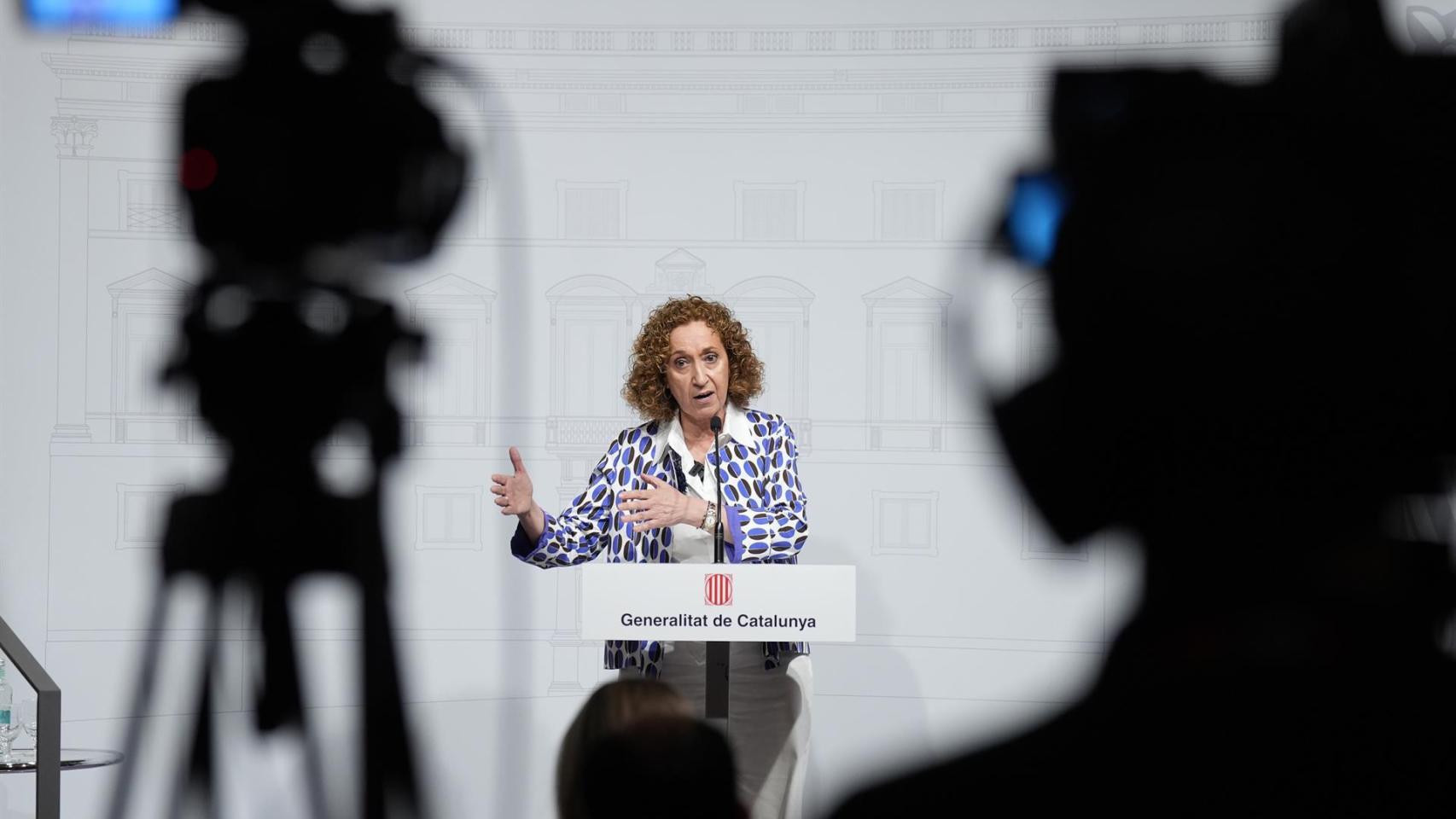 La portavoz de ERC en el Parlament, Ester Capella, en rueda de prensa