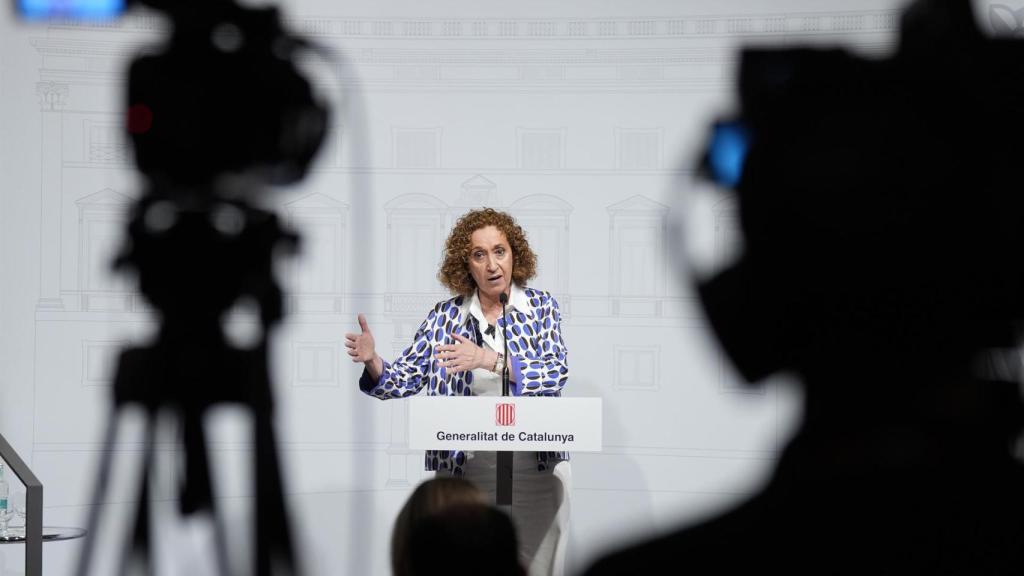 La portavoz de ERC en el Parlament, Ester Capella, en rueda de prensa