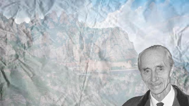 Javier Carlos de Borbón-Parma con la montaña de Montserrat de fondo