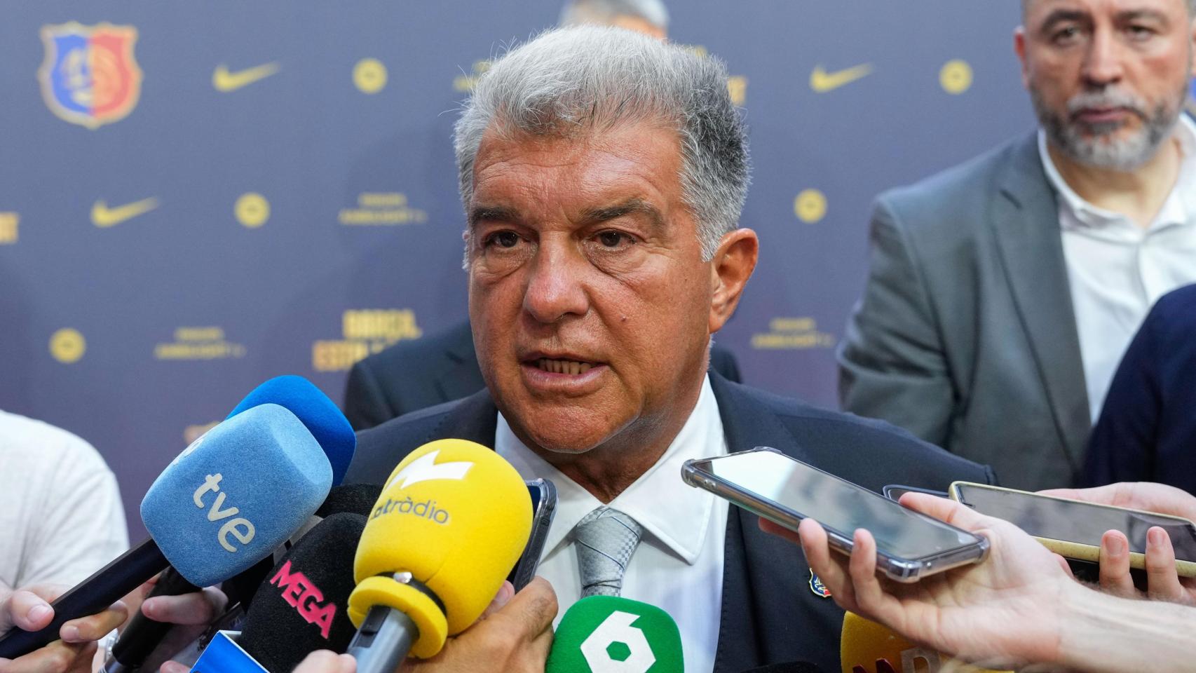 Joan Laporta, en la presentación del último episodio del podcast 'La Llotja del 125'