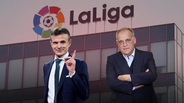 Jon Uriarte y Javier Tebas, presidentes del Athletic y la Liga, en un fotomontaje