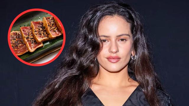 Fotomontaje Rosalía y tataki de atún