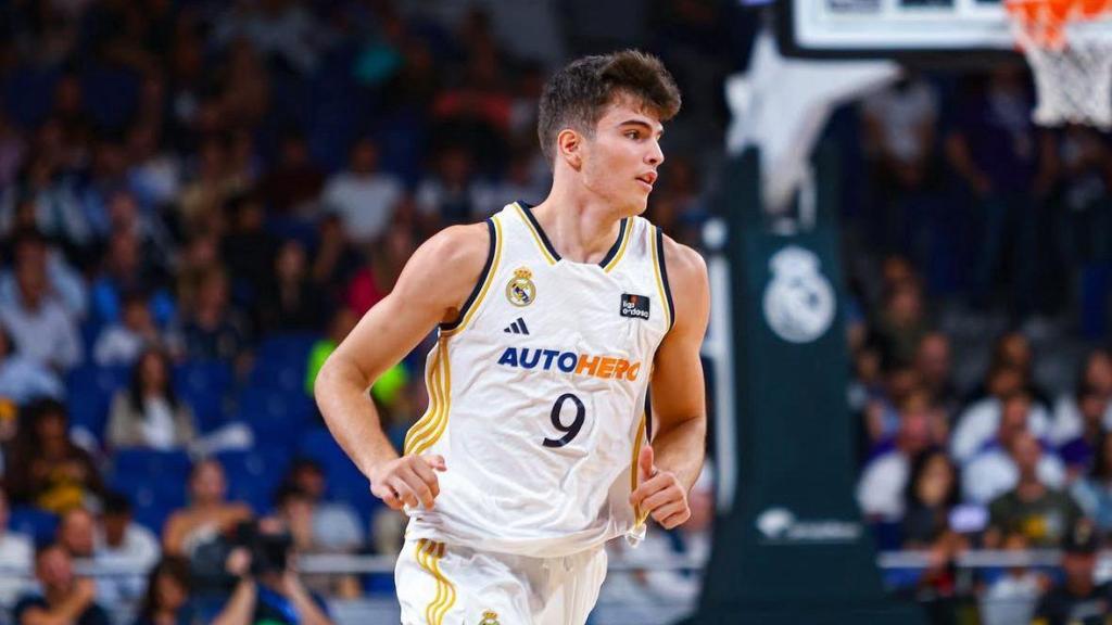Hugo González en un partido de la Liga Endesa con el Real Madrid de Basket