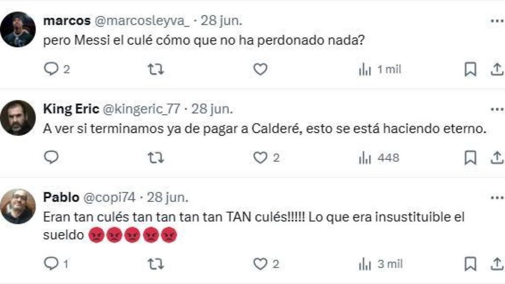 Comentarios contra los jugadores del Barça por no perdonar sus deudas