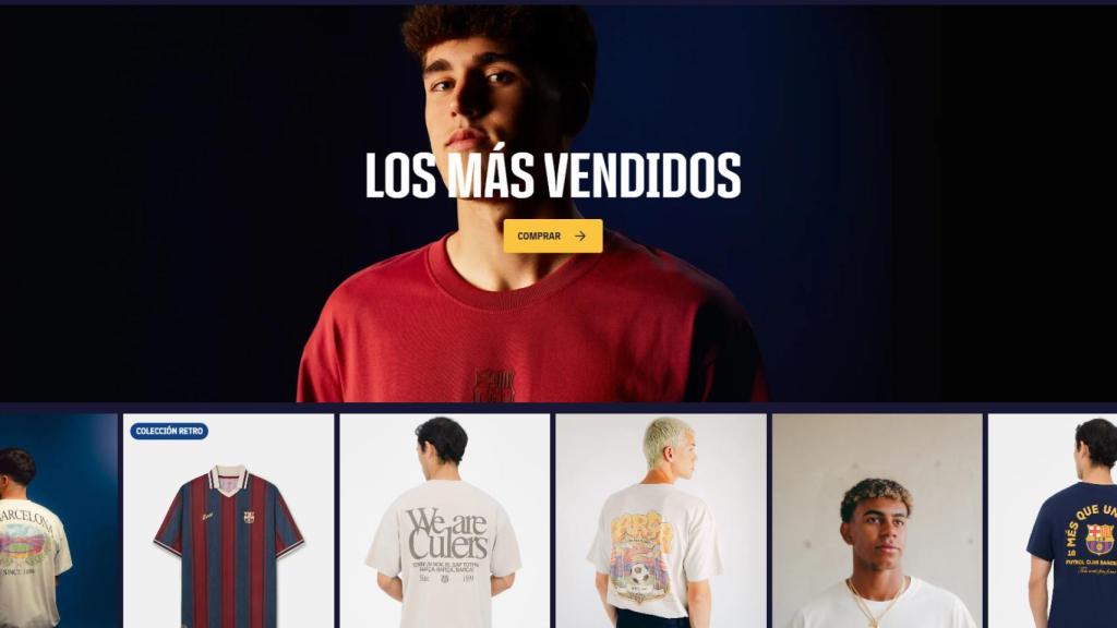 La página web oficial del Barça con varios productos a la venta