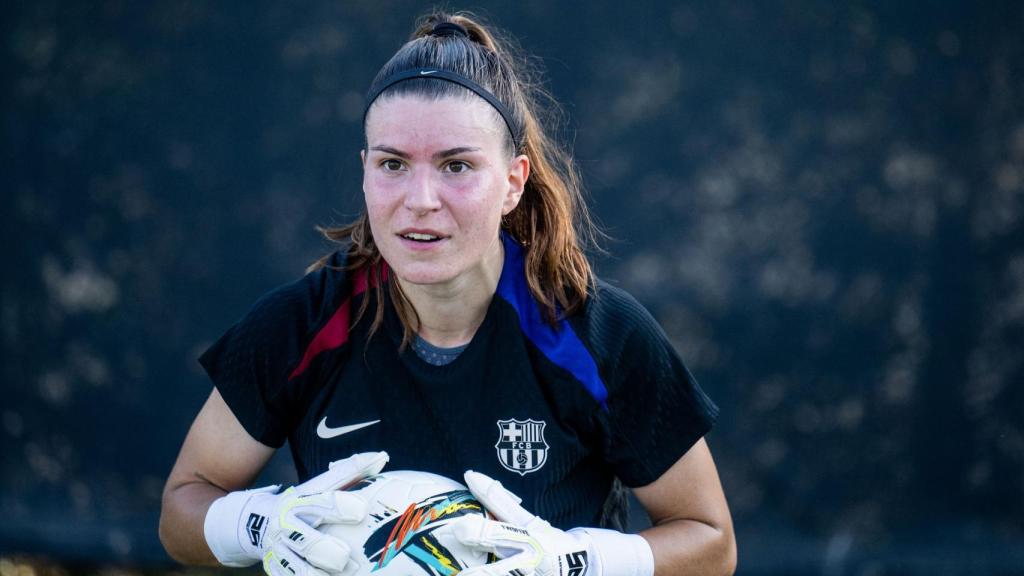 Gemma Font, durante un entrenamiento del Barça Femenino