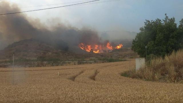 Imagen del incendio en Sanaüja