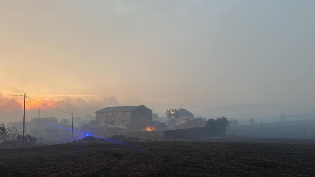 Fincas afectadas por el incendio de Torrefeta i Florejacs (Lleida)