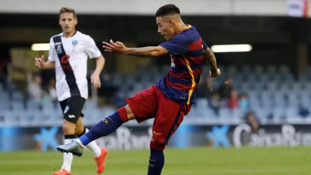 Maxi Rolón con el filial culé