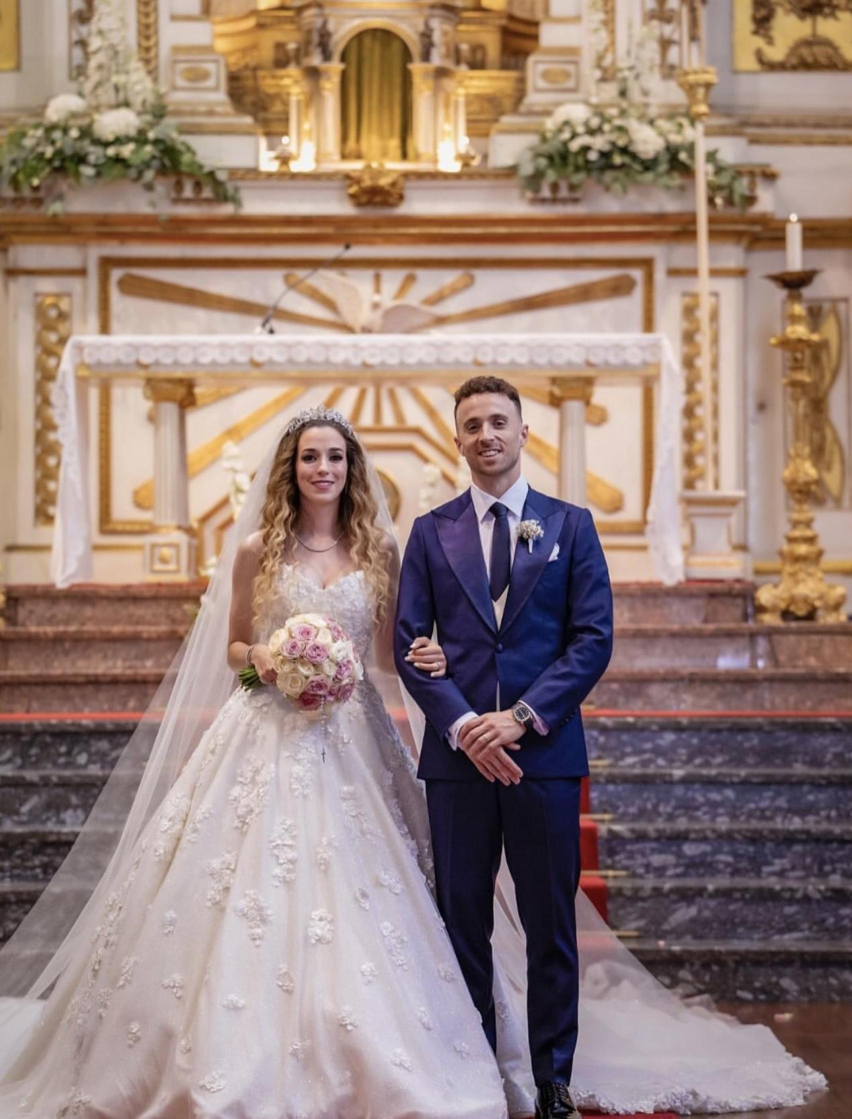 Diogo Jota, futbolista de 28 años, en su reciente boda