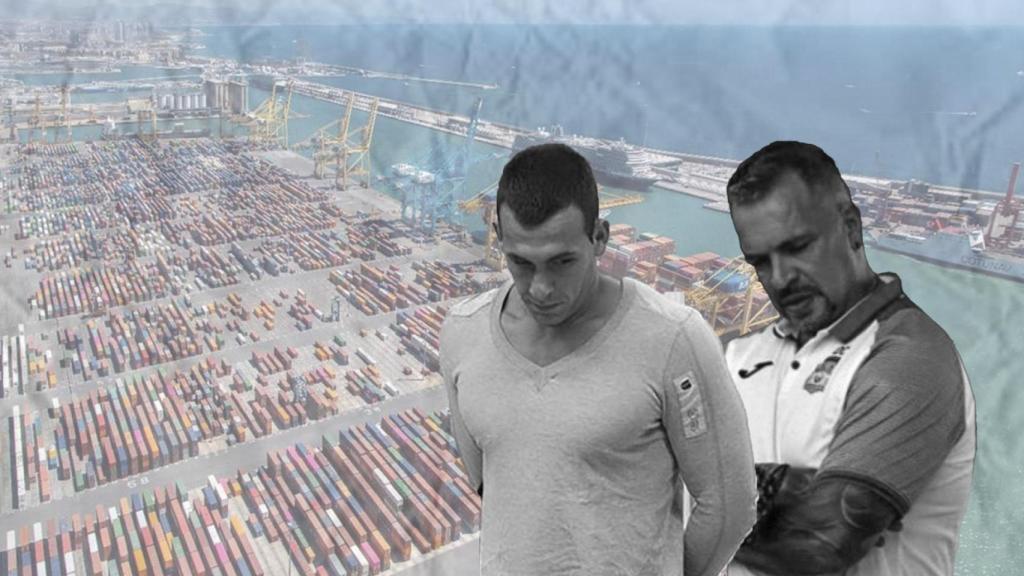 Montaje de Valentín Moreno (izquierda) y David Caballero, alias 'Bubito' (derecha) con el puerto de Barcelona en el fondo