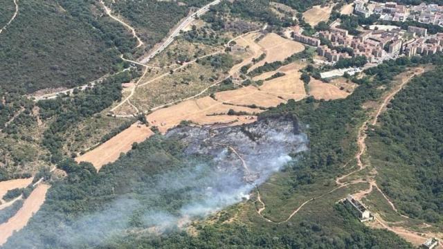 Imagen aérea del incendio en Girona