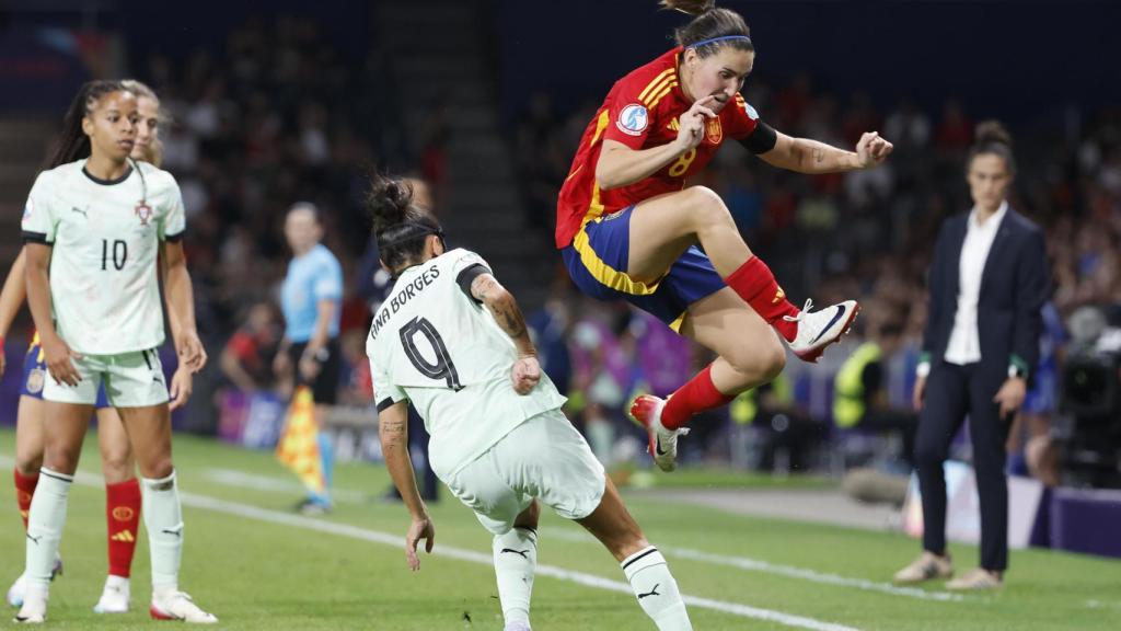Mariona Caldentey, en acción durante el España-Portugal de la Eurocopa Femenina
