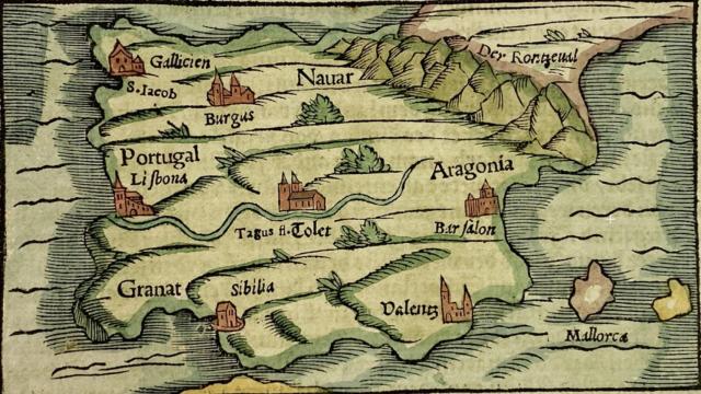 Mapa antiguo de la Península Ibérica (1580)