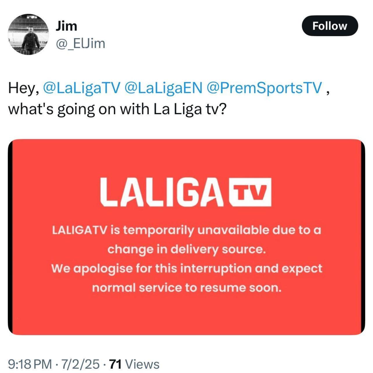 Quejas de clientes en Reino Unido por la interrupción del canal internacional de la Liga