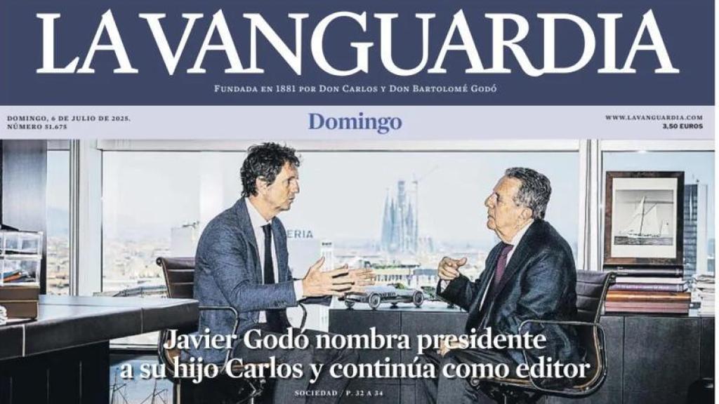 Detalle de la portada de La Vanguardia, 6 de julio de 2025