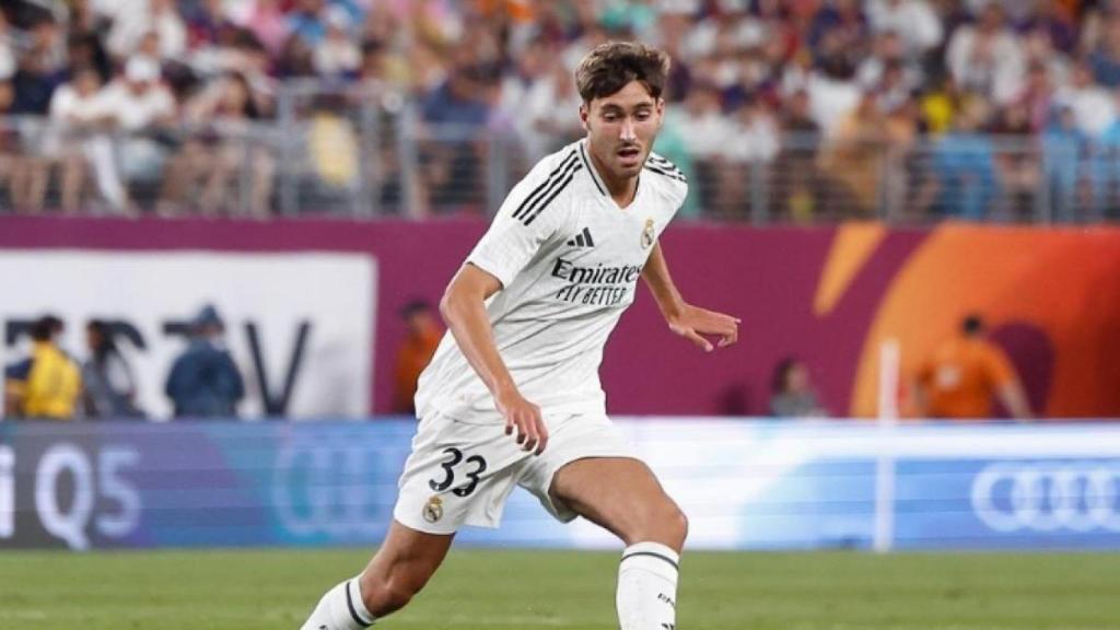Rafael Obrador, durante un partido en el filial del Real Madrid