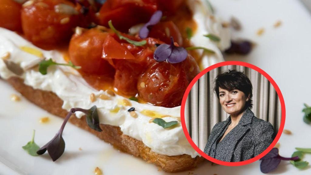 Fotomontaje Silvia Abril y plato de 'Philosopheat'