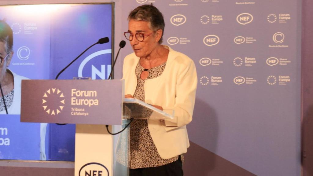 La 'consellera' de Salud, Olga Pané, durante su intervención en el Fórum Europa Tribuna Catalunya, en el Hotel Palace de Barcelona