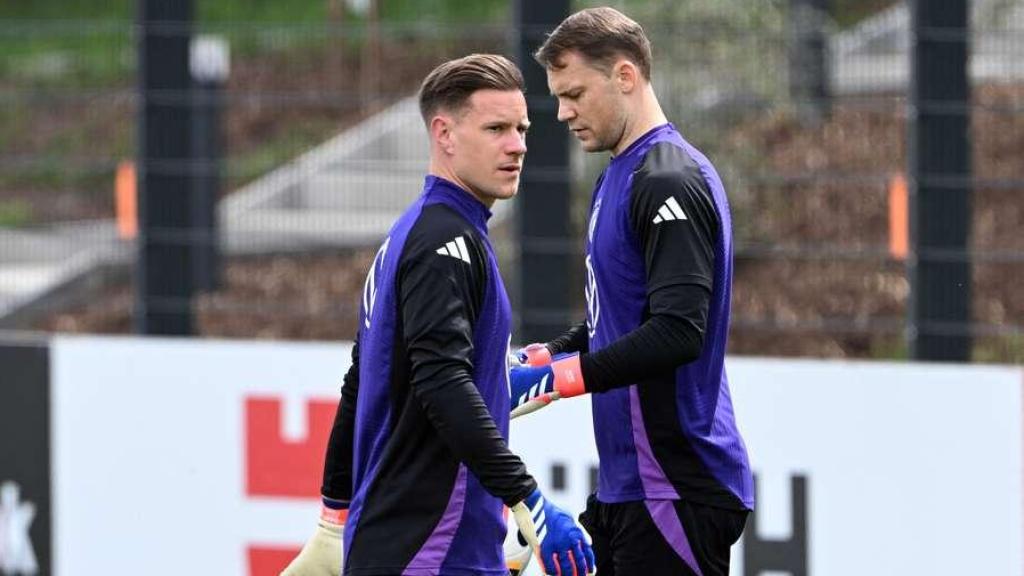 Ter Stegen i Neuer en un entrenament amb la selecció alemanya