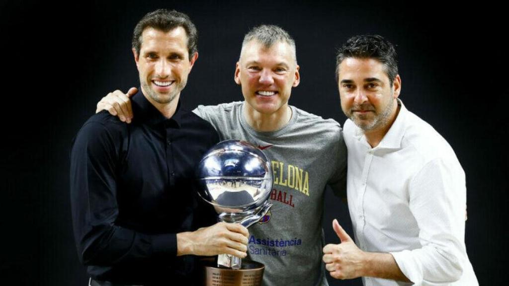 Jasikevicius amb Mario Bruno i Juan Carlos Navarro