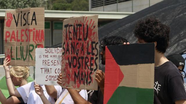 Imagen de una manifestación propalestina en la UAB