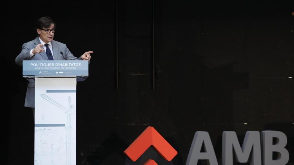 El presidente de la Generalitat, Salvador Illa, en las jornadas sobre vivienda del AMB