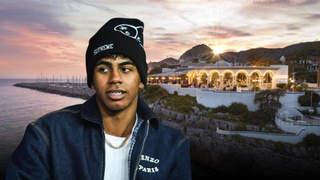 Lamine Yamal con el restaurante La Cúpula del Garraf en un fotomontaje