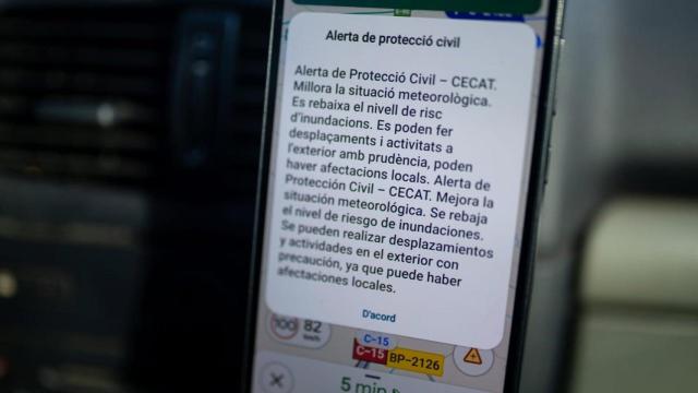 Alerta sobre la DANA enviada a los móviles el sábado, 12 de julio de 2025