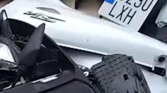 Una moto desguazada por el grupo criminal desmantelado