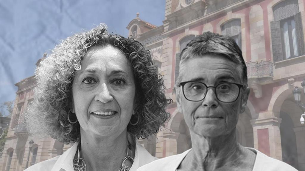 La diputada de ERC, Ester Capella i Farré, y la 'consellera' de Salud, Olga Pané, con el Parlament de fondo