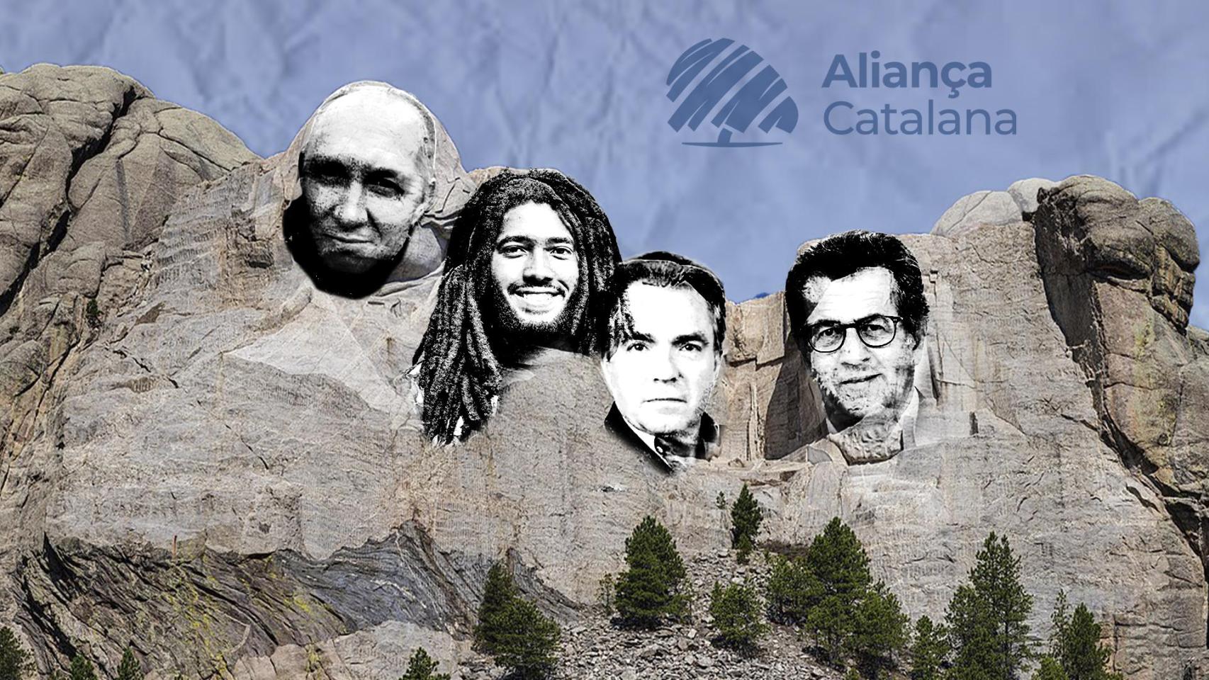 Fotomontaje del monte Rushmore con los rostros de Víctor Riverola, Anthony Sánchez, Santiago Espot y Toni Freixa
