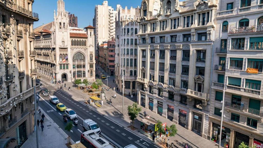 Imagen aérea de la Via Laietana de Barcelona