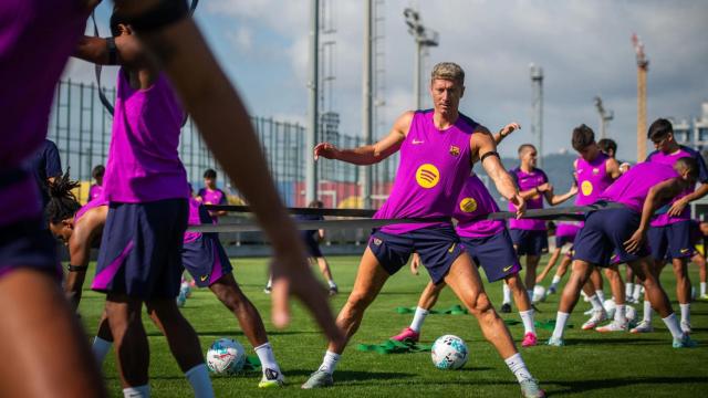Robert Lewandowski, durante un entrenamiento de la pretemporada del Barça 2025-26