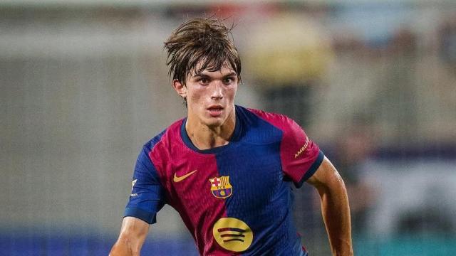 Andrés Cuenca en un partido con el Barça B