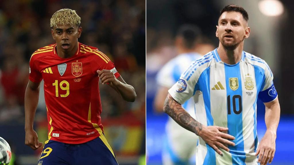 Lamine Yamal y Leo Messi, en un fotomontaje