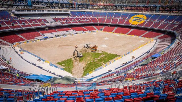 Los avances del engramado del nuevo Camp Nou a mediados de julio de 2025