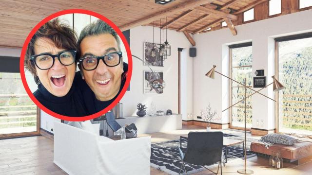 Fotomontaje Andreu Buenafuente y Silvia Abril con una vivienda de fondo