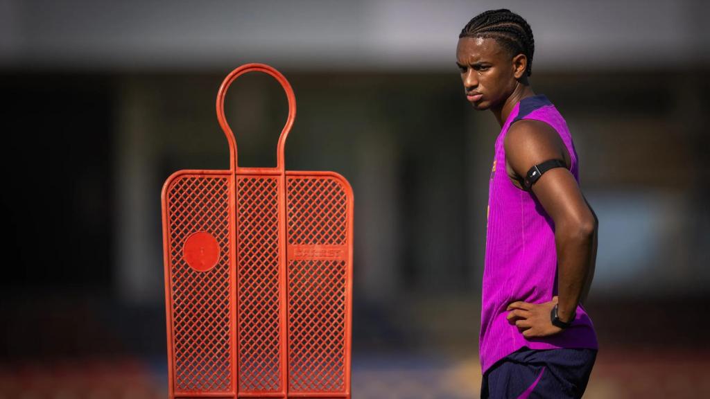 Alejandro Balde en la pretemporada del Barça