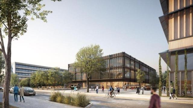 Infografía de un edificio que construirá Hochtief en Baviera