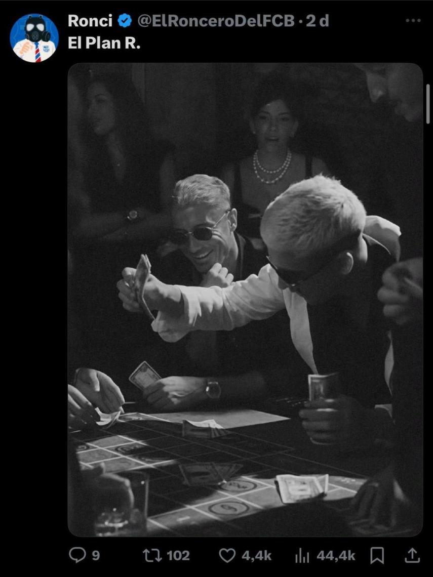 Los aficionados culés bromean en la plataforma X con 'El Plan R'