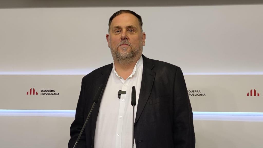 El líder de ERC, Oriol Junqueras, en rueda de prensa