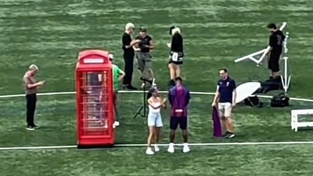 Marcus Rashford grabando el anuncio de su fichaje por el Barça