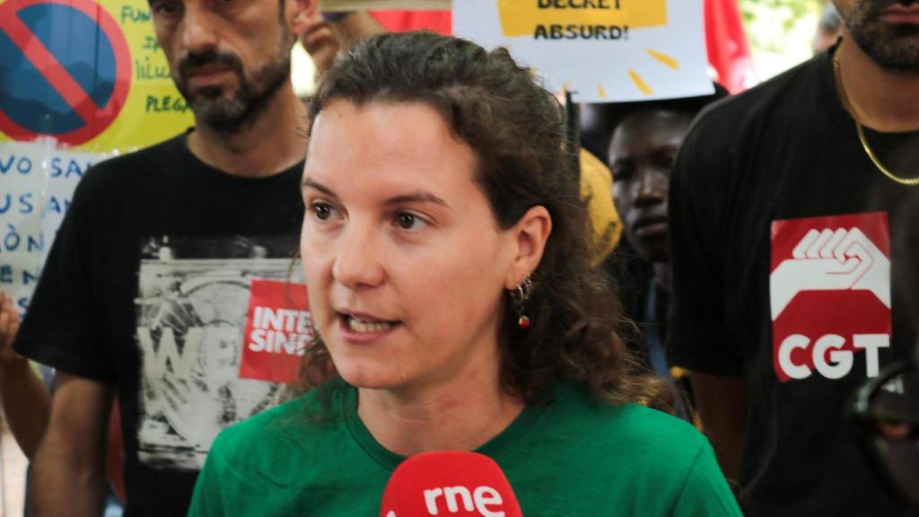 La delegada de Ustec·Stes, Alba Ferran, en declaraciones a los medios