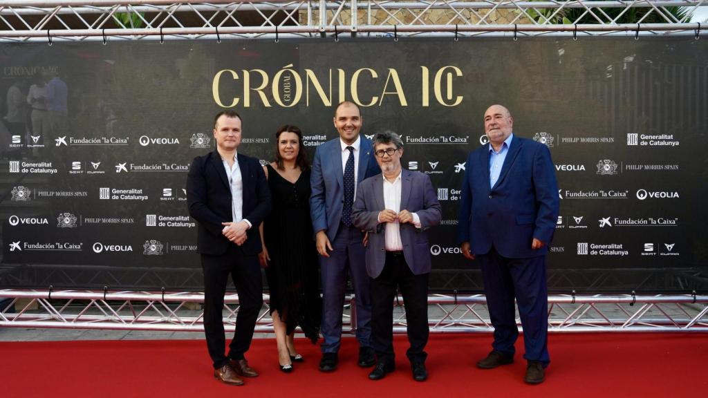 De izq. a dcha., Ignasi Jorro, director de Crónica Global; Laura Jiménez, directora general de GMG; el conseller de Presidencia de la Generalitat, Albert Dalmau; el director de Metrópoli Abierta, Manel Manchón; y el consejero delegado de GMG, Xavier Salvador / CG