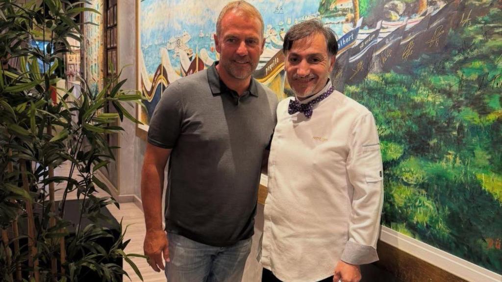 Hansi Flick amb Semi al restaurant Gaudim