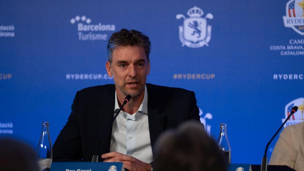 Pau Gasol, presentando la Ryder Cup en Camiral ayer